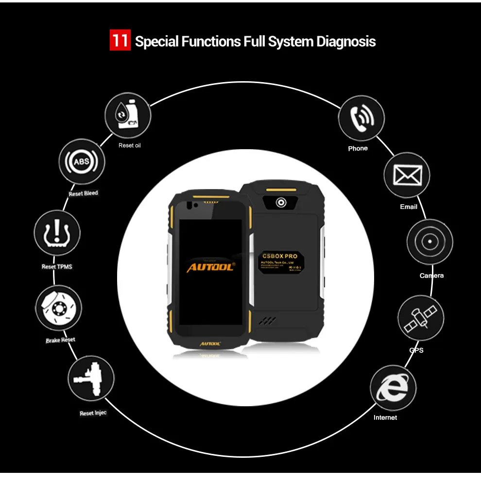 AUTOOL CS BOX Pro подушка безопасности для OBD2 сканер Bluetooth мульти Системы