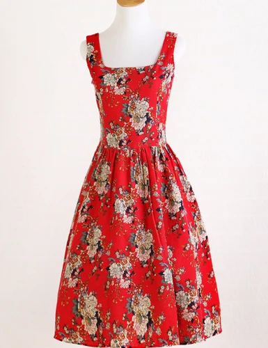 Женское винтажное платье из хлопка и льна с квадратным вырезом|casual dress|cotton linendresses