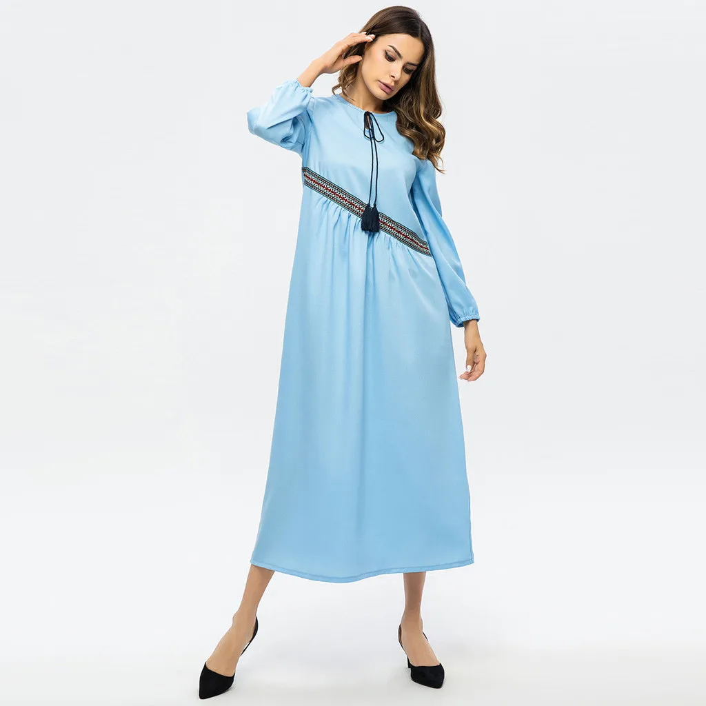 Мусульманское платье для женщин 2019 плюс размер мусульманское женское с высокой