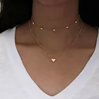 Ожерелье в стиле панк, модное, простое, уличное, медное, с сердечком, многослойное, для женщин, оптовая продажа, 2018