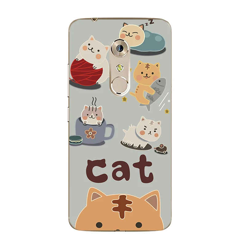 DIY чехол для телефона ZTE Axon 7 Mini A2017 Nubia Z11 MAX Z9 Мягкий ТПУ с принтом кота|phone cases|case for