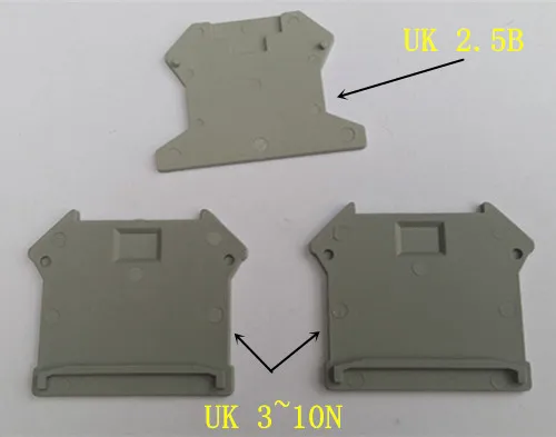 Фото UK3N 5N 6N 10N Клеммные колодки на DIN-рейку Аксессуары Концевые заглушки №2