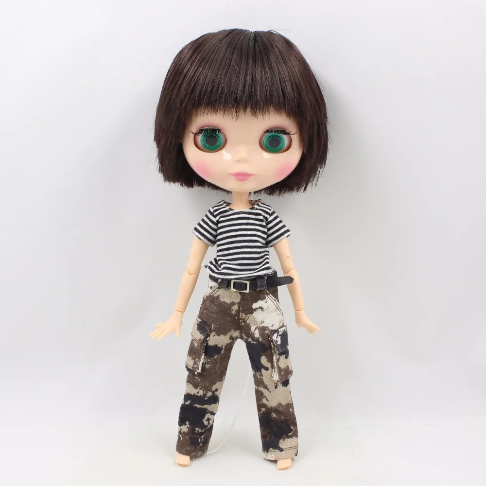 Фабрика blyth кукла мальчик тело BL0312 темно-каштановые короткие волосы суставы тела натуральная кожа 1/6 30 см