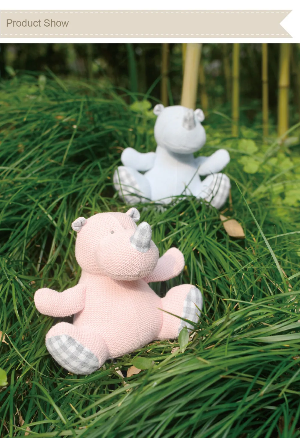 Роскошная мягкая вязаная игрушка-Зверюшка носорог очаровательная Детская кукла