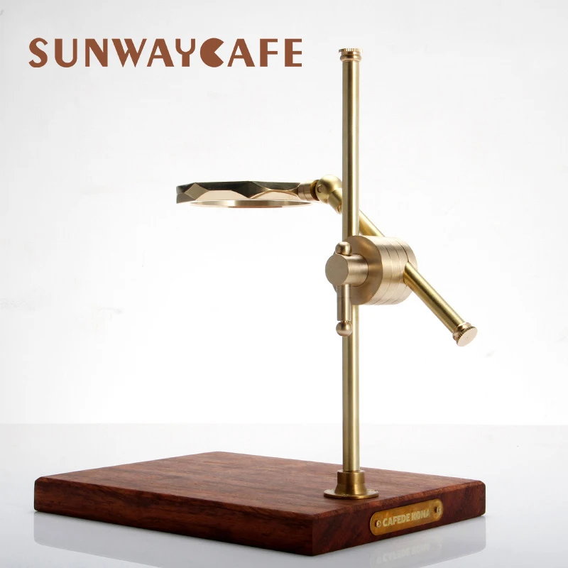 Алюминиевый держатель фильтра для кофе деревянная база Регулируемый фильтр