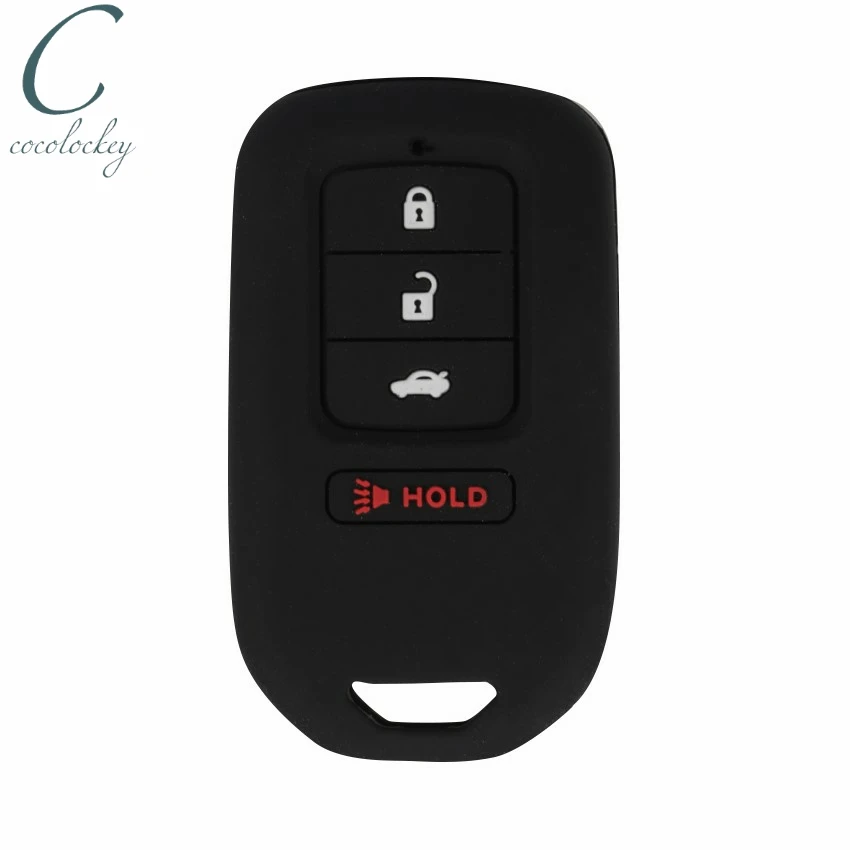 

Cocolockey Silicone Car Key Cover Fob Case Key Bag Holder for Honda Civic Accord Odyssey Pilot Ridgeline 4B Panic Buttons