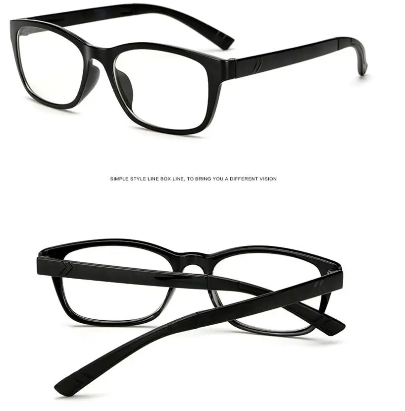 bright black Ретро прямоугольные солнцезащитные очки оптические прозрачные линзы черные очки леопардовые квадратные очки оправы для очков для женщин и мужчин WarBLade - Цвет оправы: bright black