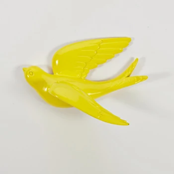yellow-Small 2 Настенные орнаменты из смолы статуи Ласточки домашние декоративные настенные наклейки ТВ черная земля гостиная садовые скульптуры настенные украшения - Цвет: yellow-Small 2