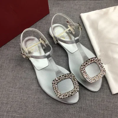 Уличная модная летняя обувь; женская обувь; chaussures femme; дизайнерские босоножки со стразами; Лидер продаж; стильная повседневная обувь на плоской подошве; Sandalias Mujer;