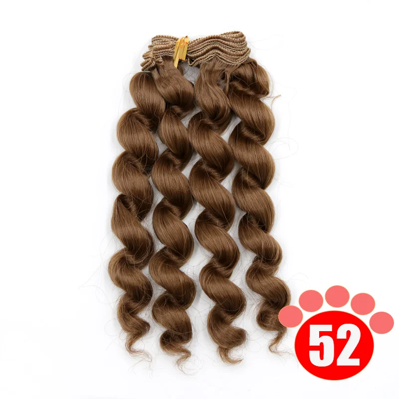colour 52 Msiredoll bjd парик аксессуары 1 шт. 15*100 см волосы куклы для 1/3 1/4 1/6 1/12 вьющиеся кукольные волосы bjd парик diy - Цвет: colour 52