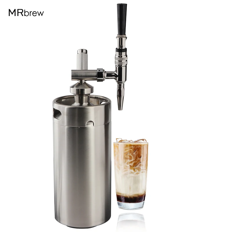 DIY Nitro Cold Brew Coffee Maker,4L Mini Stainless Steel Keg With Coffee Tap & Nitrogen Coffee Dispenser Containe,Coffee Kit