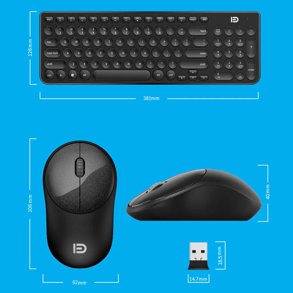 2,4G Беспроводная клавиатура и мышь набор USB Эргономика игра круглый панк Keycap клавиатура мышь Ik6630