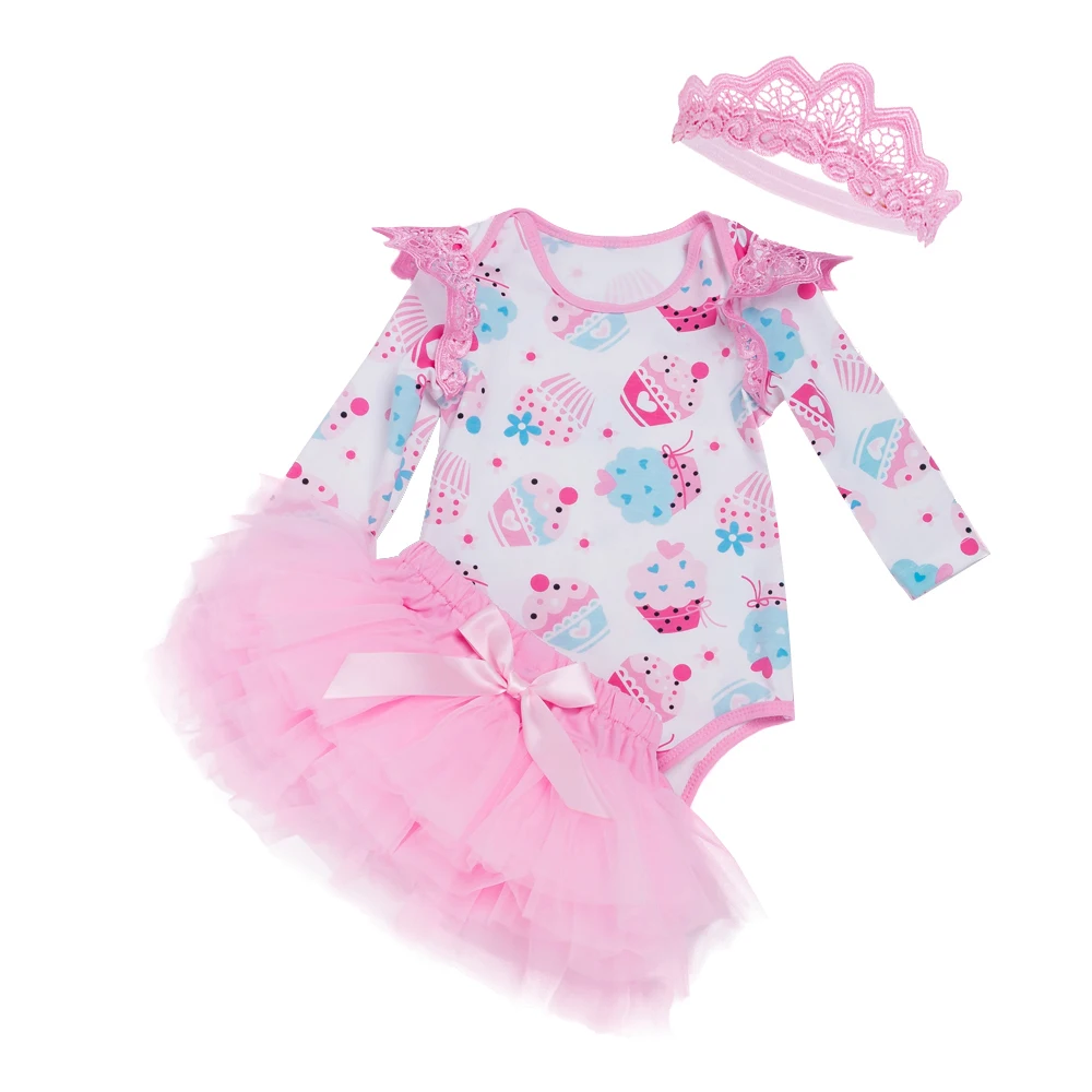 3 шт./комплект детские комбинезоны с длинным рукавом и юбкой пачкой|baby girls clothing|romper