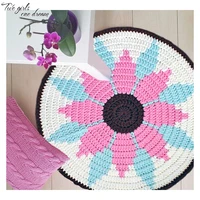 original flowers hand crocheted seat cushion round table mats diy hook flower table placemats movie decorations carpet 60cm