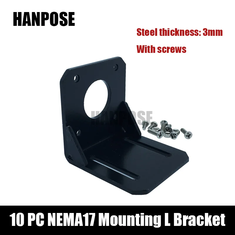Free shipping 10Pcs Nema 17 3D Printer Parts Makerbot MK8 Stepper Motor Mounting L Bracket Mount Step Stepping for Nema17 motor |