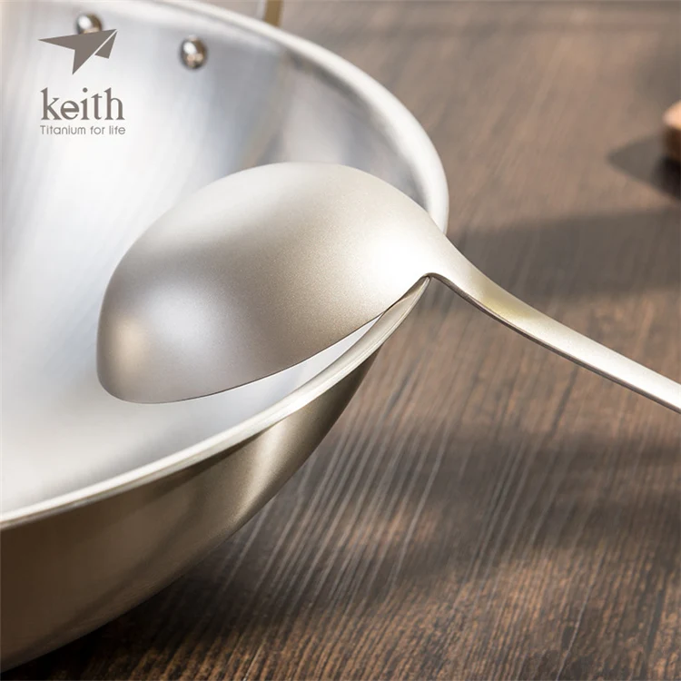 Кухонная утварь Keith из чистого титана с длинной ручкой, анти-обжигающая Титановая Ложка, дуршлаг, кухонная лопатка, шпатель, трехсекционный костюм