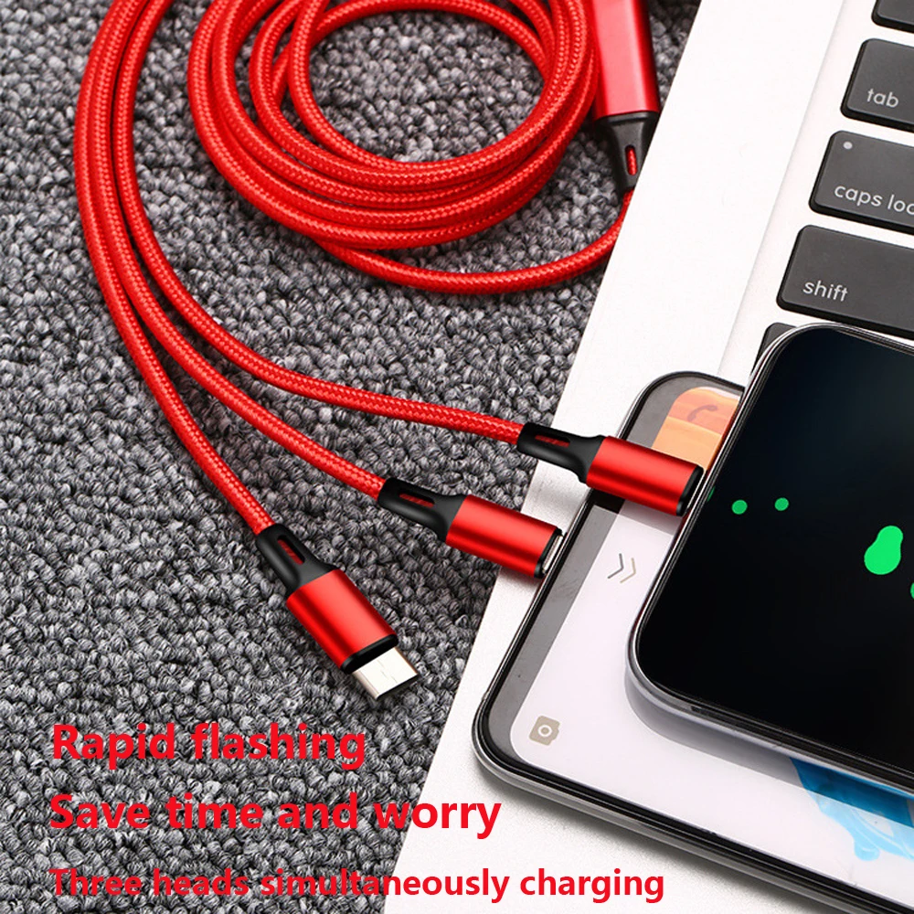 Выдвижной usb кабель 3 в 1 для мобильного телефона Micro USB C type Зарядное устройство
