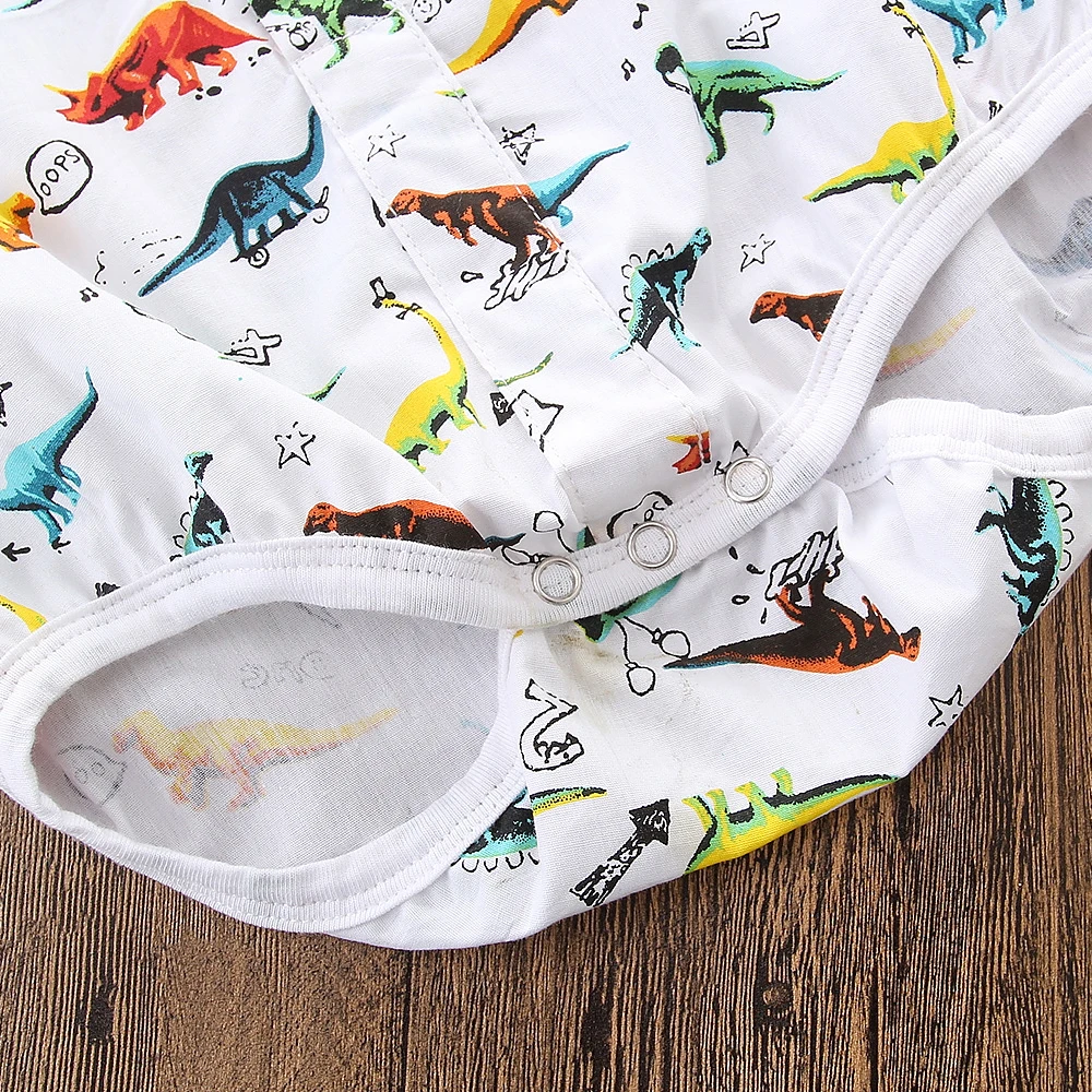 Осенняя модная одежда для младенцев с рисунком динозавра костюм малышей Одежда