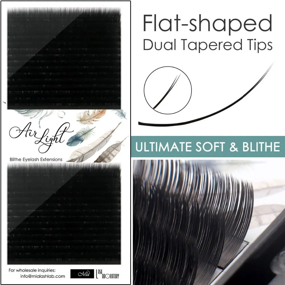 Ресницы для наращивания [0 2 C/D 8 15] Air светильник Soft Blithe Ultimate Flat shaped Dual Tapered|Накладные