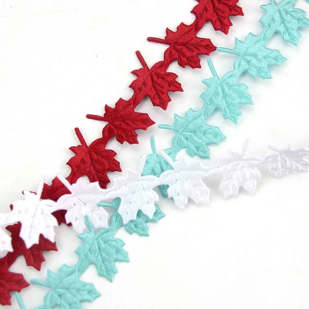 Wholesale 2PCS/40 yards 8 Color Maple Leaf Satin Ribbon Artificial Leaves Sewing Handicraft Accessories Wedding DIY Decoration | Дом и сад
