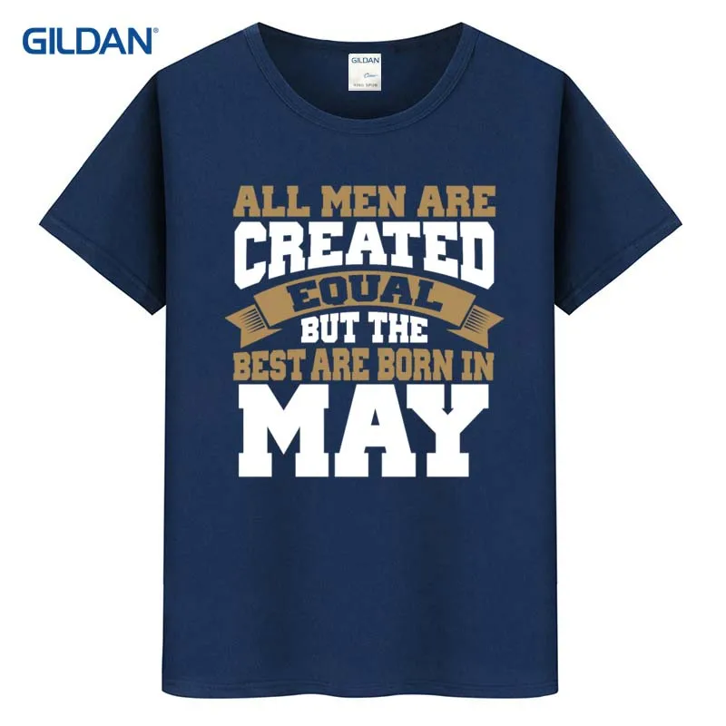 Черные летние Футболки 2017 всех мужчин созданы равными но лучшее рождаются в мае