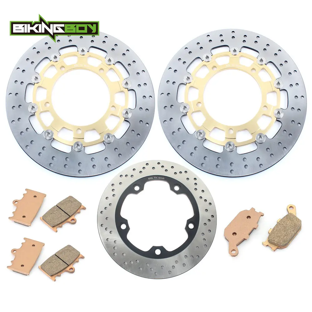 

BIKINGBOY Front Rear Brake Discs Disks Rotors Pads Bandit GSF 1250 / S 07-15 GSF 650 07-14 GSX 650 F 08 09 10 11 12 13 14 15 Set