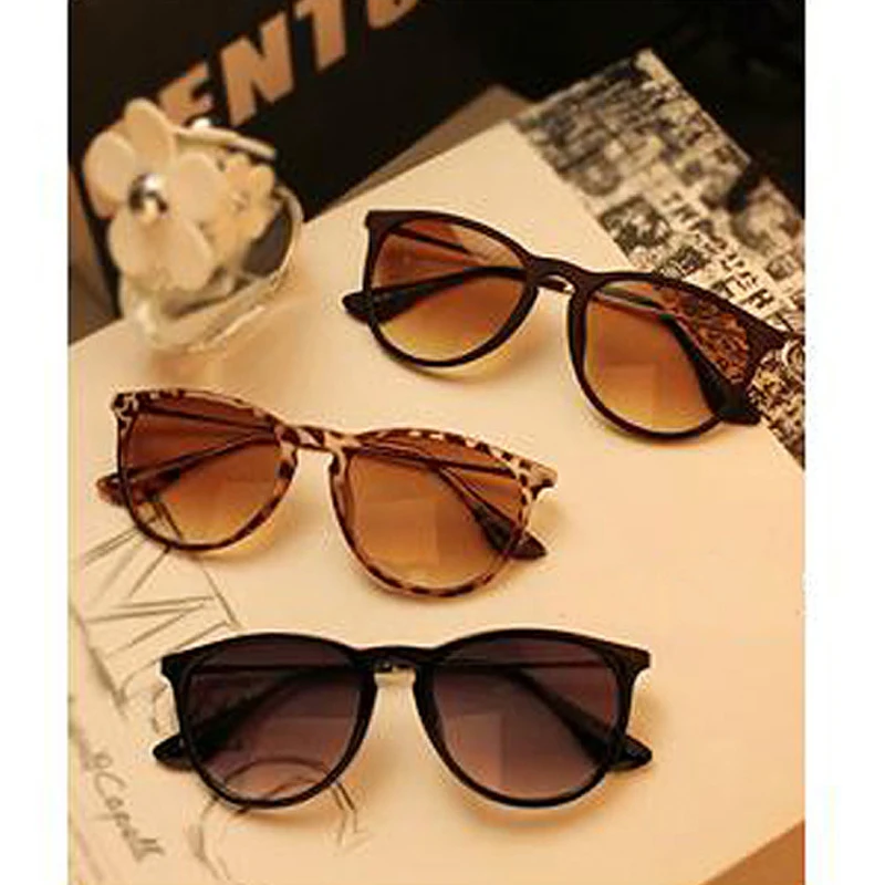 Очки солнцезащитные женские с тонкими дужками брендовые винтажные круглые