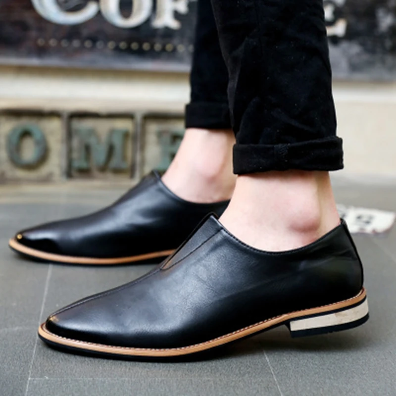 Новинка сезон весна-осень лоферы мужские туфли-оксфорды на плоской подошве