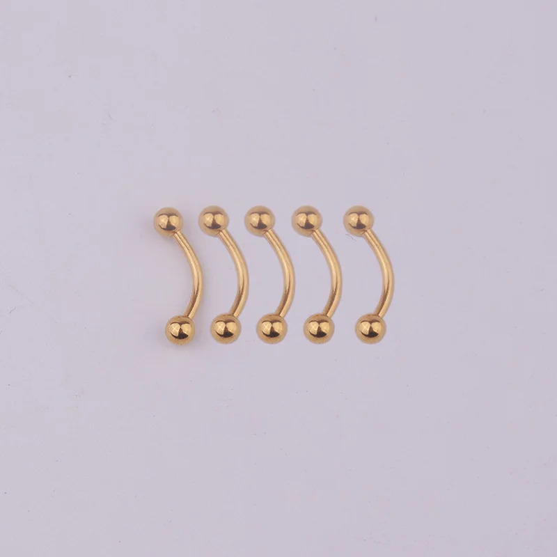 5pcs/lot 6/8/10mm 16G Surgical Steel 3mm Ball Eyebrow Piercing Curved Barbell Lip Ring Snug Daith Helix Rook Earring | Украшения и