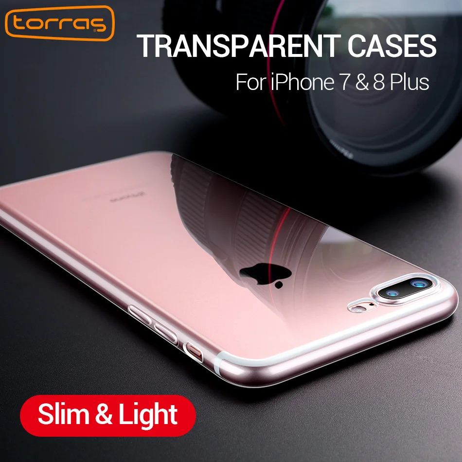 Torras для iPhone 7 Чехол прозрачный жесткий мобильного телефона чехлы 8 противоударный
