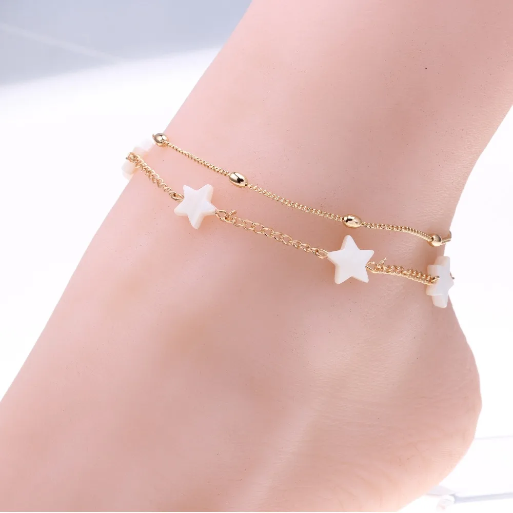 Новое Лето лодыжки цепи ног ювелирные изделия браслеты сердце простой ножные для