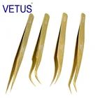 4 шт.компл. Vetus MCS Series Gold Premium Beauty щипцы для макияжа для наращивания ресниц, ультратонкие наконечники