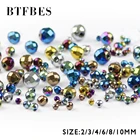 Цветные граненые бусины BTFBES, круглые бусины с гематитовым покрытием из натурального камня, для изготовления ювелирных браслетов, 2346810 мм