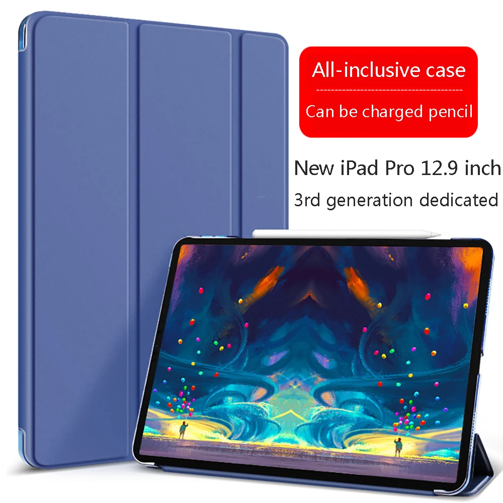 Для iPad Pro 12,9 чехол с лицом ID Funda Магнитный Пробуждение ультра тонкий чехол для смарт-телефона Поддержка прикрепить заряд A1876 A1895 a1983