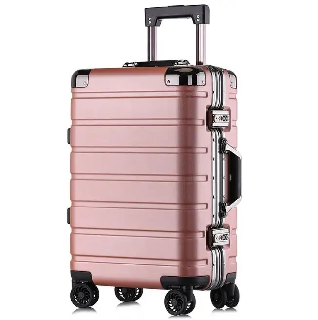 gold pink Travel tale 2" 24" бизнес путешествия чемодан тележка с твердыми стенками путешествия сумки и чемоданы для мужчин и женщин - Цвет: gold pink