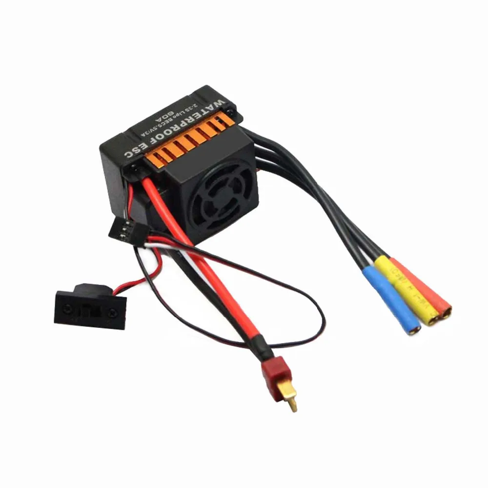 Водонепроницаемый 60A Blushless ESC + 4 полюса BL3650 3900KV двигателя для 1/10 RC автомобилей