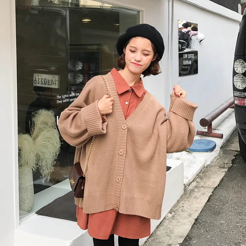 Свитера Женская одежда 2019 harajuku Корейский осень зима мода Ретро Милая ленивая
