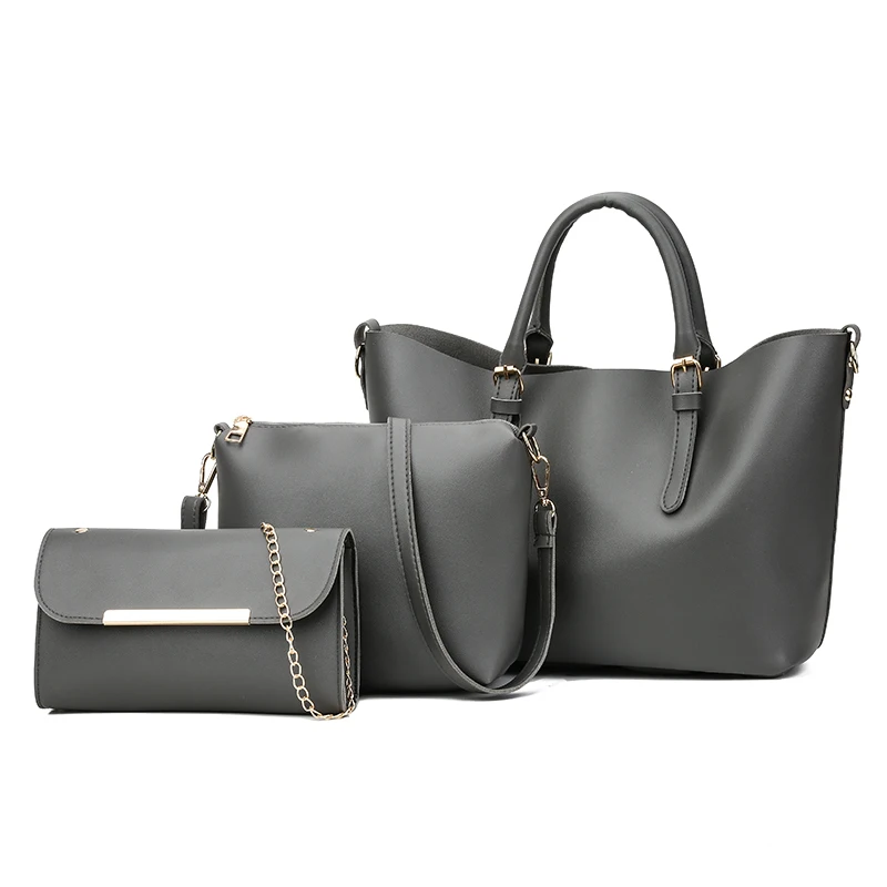 3Pcs/Sets Women Handbags Leather Shoulder Bags Female Large Capacity Casual Tote Bag Bucket Purses And Sac A Main Femme | Багаж и сумки