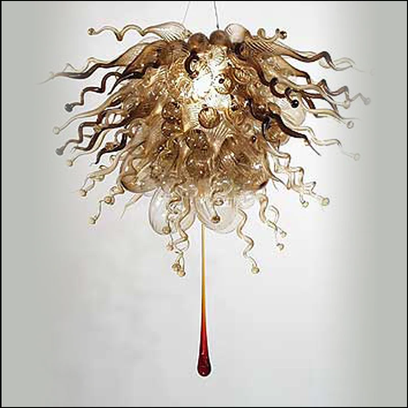 Элегантная витражная люстра Tiffany светодиодная ручной работы из выдувного стекла