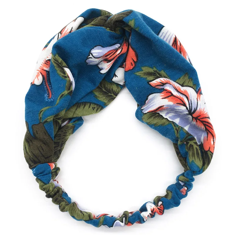 18 Распродажа, хлопковые повязки для волос, тюрбан, женские повязки на голову с цветком, широкий головной убор, популярные аксессуары для волос для девушек - Цвет: 18
