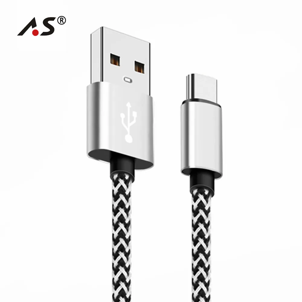 Кабель A.S с оплеткой USB C для Xiaomi Mi 8 кабель usb type быстрой зарядки и передачи данных