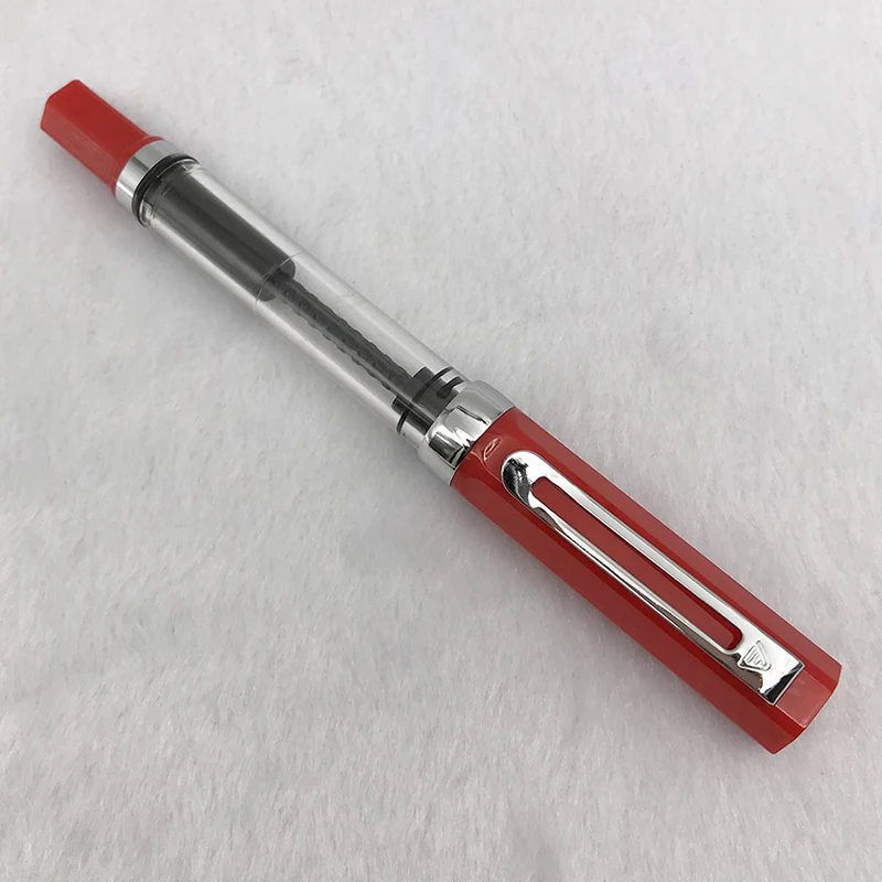 red 1 шт. прозрачная перьевая ручка F/EF перо для выбора Lanbitou пластиковые ручки для студентов Calligranphy чернила школьные принадлежности канцелярские принадлежности - Цвет: red