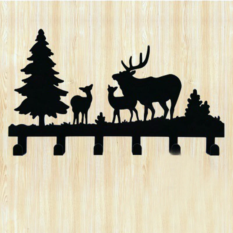

Home Kitchen Bathroom Original Cartoon Design Robe Hook 6 Hooks Coat/Hat/Bag Unique Style Wall Hanger Home Improvement Decor