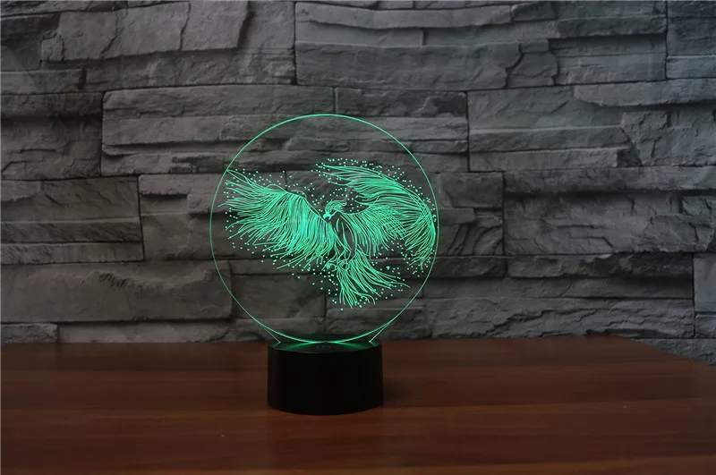 Акриловые птица 3D Light 7 цветов меняется настроение света попугай LED, декоративный стол Lampara touch Luminaria лампы для ребенка ночник