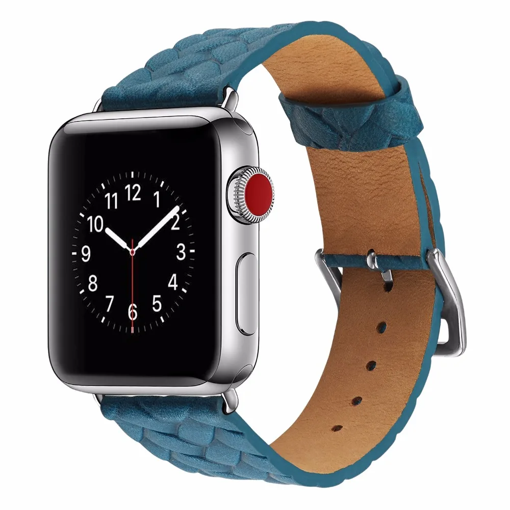 

Embossed Leather Strap for Apple Watch Real Leather Band for Apple Watch Series 38mm for iwatch Replacement official color