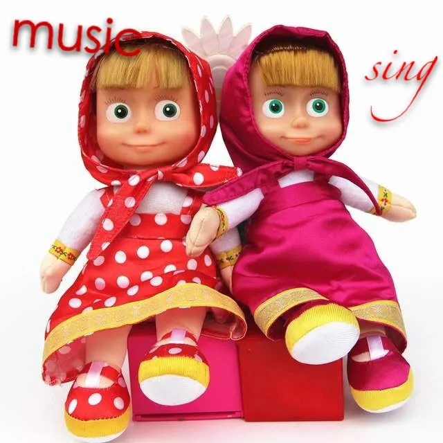 two dolls Marth мягкие и плюшевые Музыкальный медведь 27 см фигурка кукла русский медведь язык музыкальные игрушки для девочек Россия Рождественский подарок - Цвет: two dolls