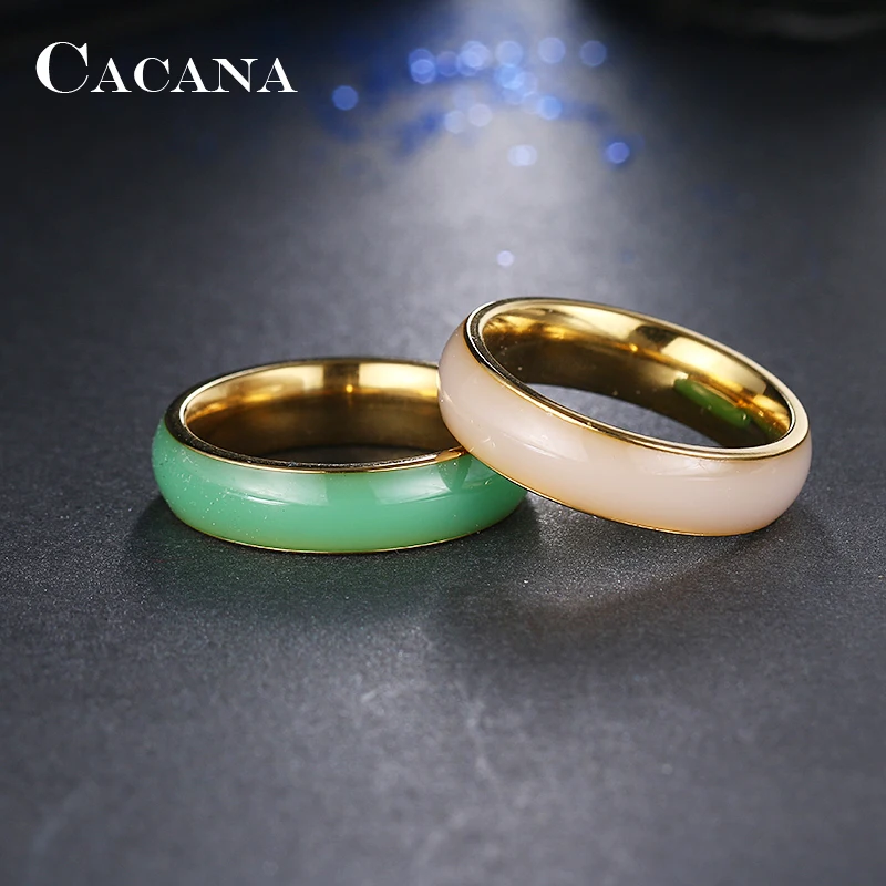 Какана кольца из нержавеющей стали для женщин Яркая керамика модные ювелирные изделия оптом № R140 141