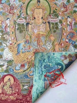 Антикварная парча вышивка картины (статуя Бодхисаттвы Гуаньинь) Раздел B | Дом и