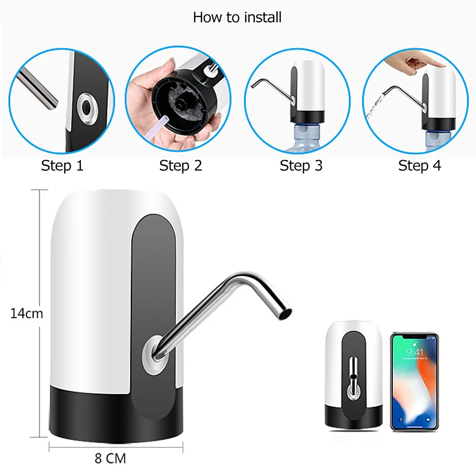 Transhome Электрический водяной насос для бутылки USB кабель питьевой воды насосы