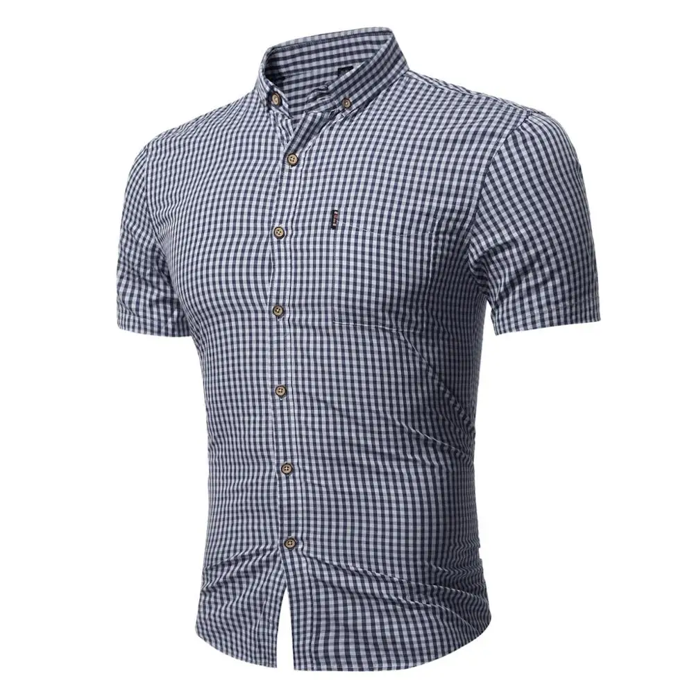 Новинка 2019 стильная мужская модная классическая рубашка клетчатая Однотонная с